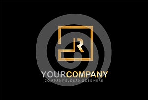 R Logo Design Golden Concept Element Businss