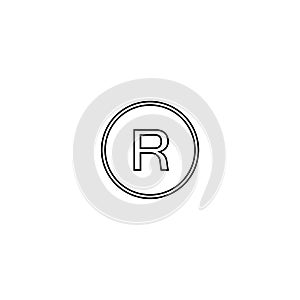 R logo, R letter design isolated on white background