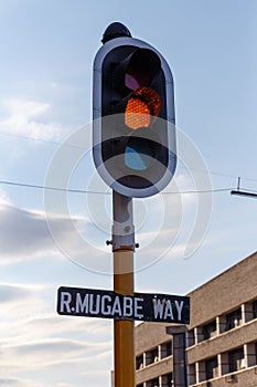 R. Mugabe Street in Bulawayo City, Zimbabwe