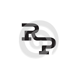 R P serif letter logo design vector