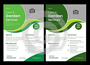 Lawn Mower Garden or Landscaping Service Social Media Post and Web Banner Template design set.