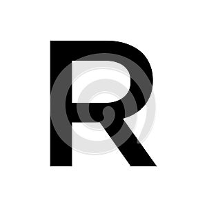 R Registered icon vector flat design trendy