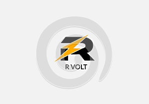 R volt Abstract R letter modern initial Tech logo design