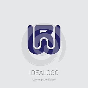 R and W initial logo. RW initial monogram logotype. WR - Vector design element or icon