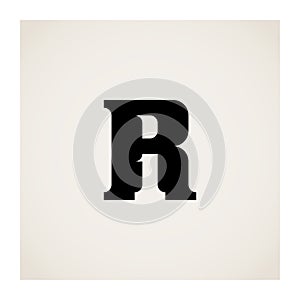 R1 logo. Vector design element or icon. Monogram or logotype with letter R and number 1. 1R. Number 1 inside letter R