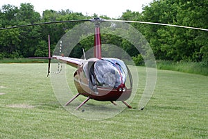 R44 Helicopter In red