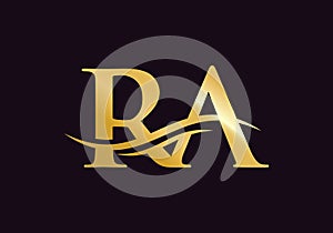 RA Linked Logo for business and company identity. Creative Letter RA Logo Vector