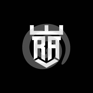 RA Logo Letter Castle Shape Style