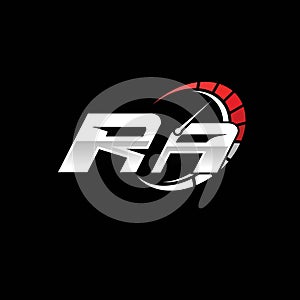 RA Logo Letter Speed Meter Racing Style photo