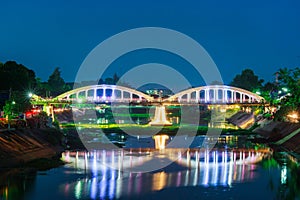 Raatchada Bridge on the wang river, lampang, thailand