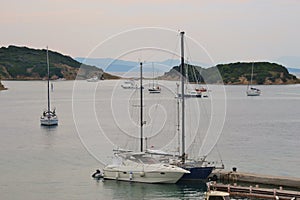 Boats in the bay of Supetarska Draga, Rab island, Croatia. photo