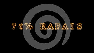 70% rabais fire text effect black background
