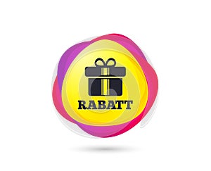 Rabatt - Discounts in German sign icon. Gift. Vector photo