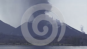 Rabaul Papua New Guinea volcano erupting by sea