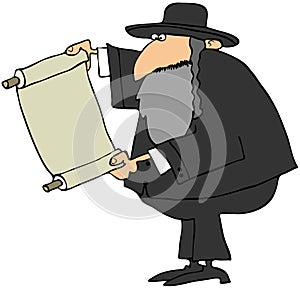 Rabbi Holding A Scroll