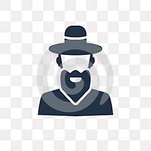 Rabbi vector icon isolated on transparent background, Rabbi tra