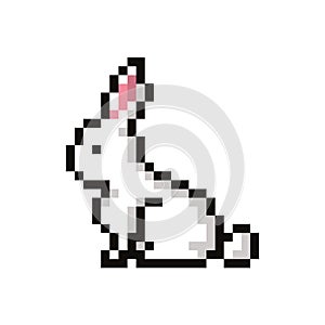 Rabbit 8-bit vector illustration. Vector illustration decorative design