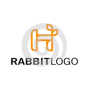 Rabbit animal logo design, vector illustration