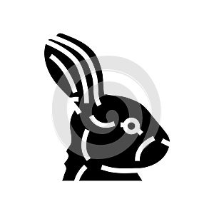 rabbit animal zoo glyph icon vector illustration