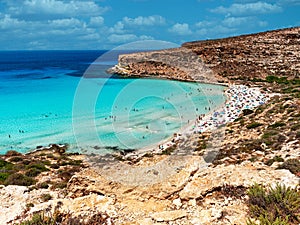Rabbit beach Lampedusa Sicily paradise beach Spiaggia dei Conigli photo