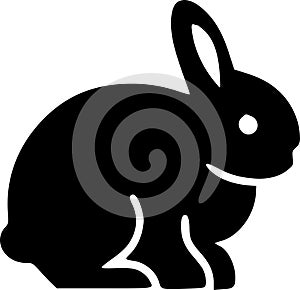 Rabbit - black and white isolated icon - vector illustration