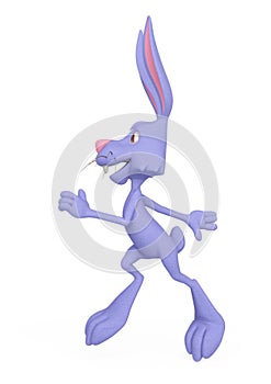 rabbit cartoon is doing a happy walk