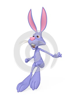 rabbit cartoon is trying to stop after running fast