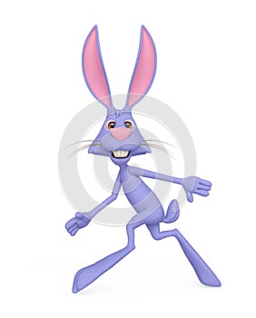 rabbit cartoon is walking very slow