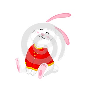 Rabbit character in chinese outfit.