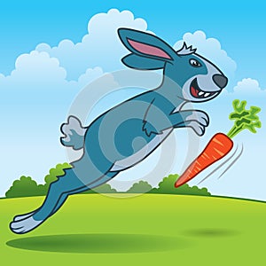 Rabbit Chasing a Carrot