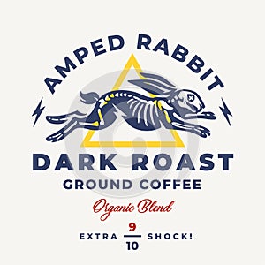 Rabbit coffee label design