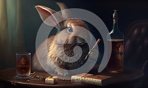 Rabbit with drink