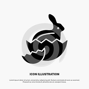 Rabbit, Easter, Baby, Nature solid Glyph Icon vector