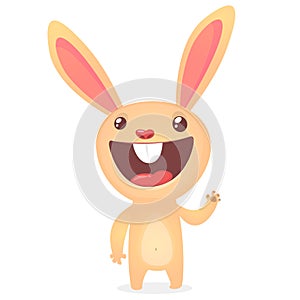 Rabbit or Easter Bunny cartoon character. Vector illustration