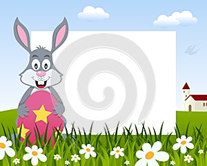 Rabbit with Easter Egg Horizontal Frame