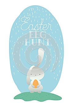 Rabbit with easter egg painted and font in the camp