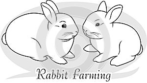 Rabbit farming. Icon for design