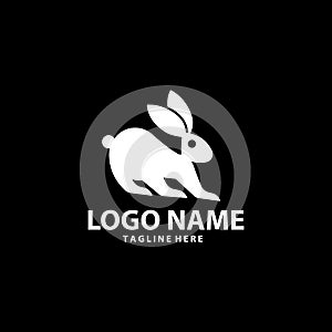 rabbit flat template logo design