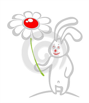 Rabbit and flower