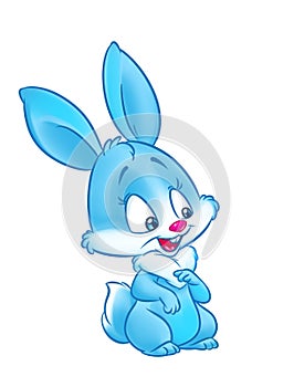 Rabbit funny cartoon character illustration