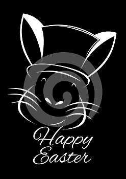 Rabbit on Happy Easter Card.