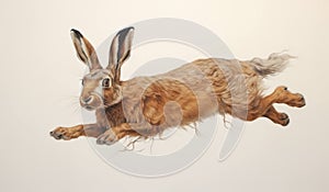 Rabbit hare isolated brown easter white background mammal cute bunny background nature animal