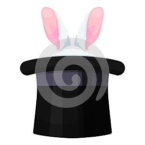 Rabbit in hat flat vector isolated illustration