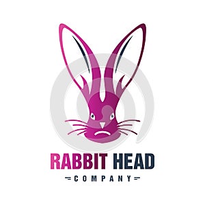 Rabbit head animal logo design