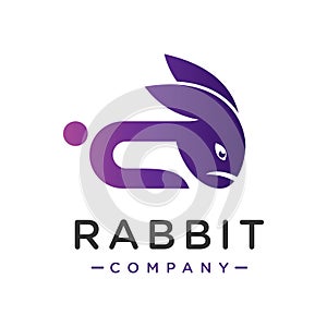 Rabbit head animal logo design