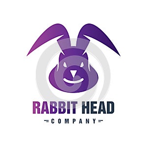 Rabbit head animal logo design