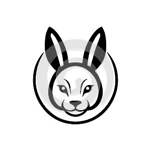 Rabbit head logo design vector template