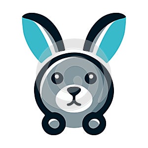 rabbit head logo icon template 1