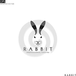 Rabbit head. Logo template