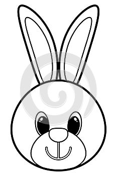 Rabbit head outline icon. Bunny vector illustration isolated on white